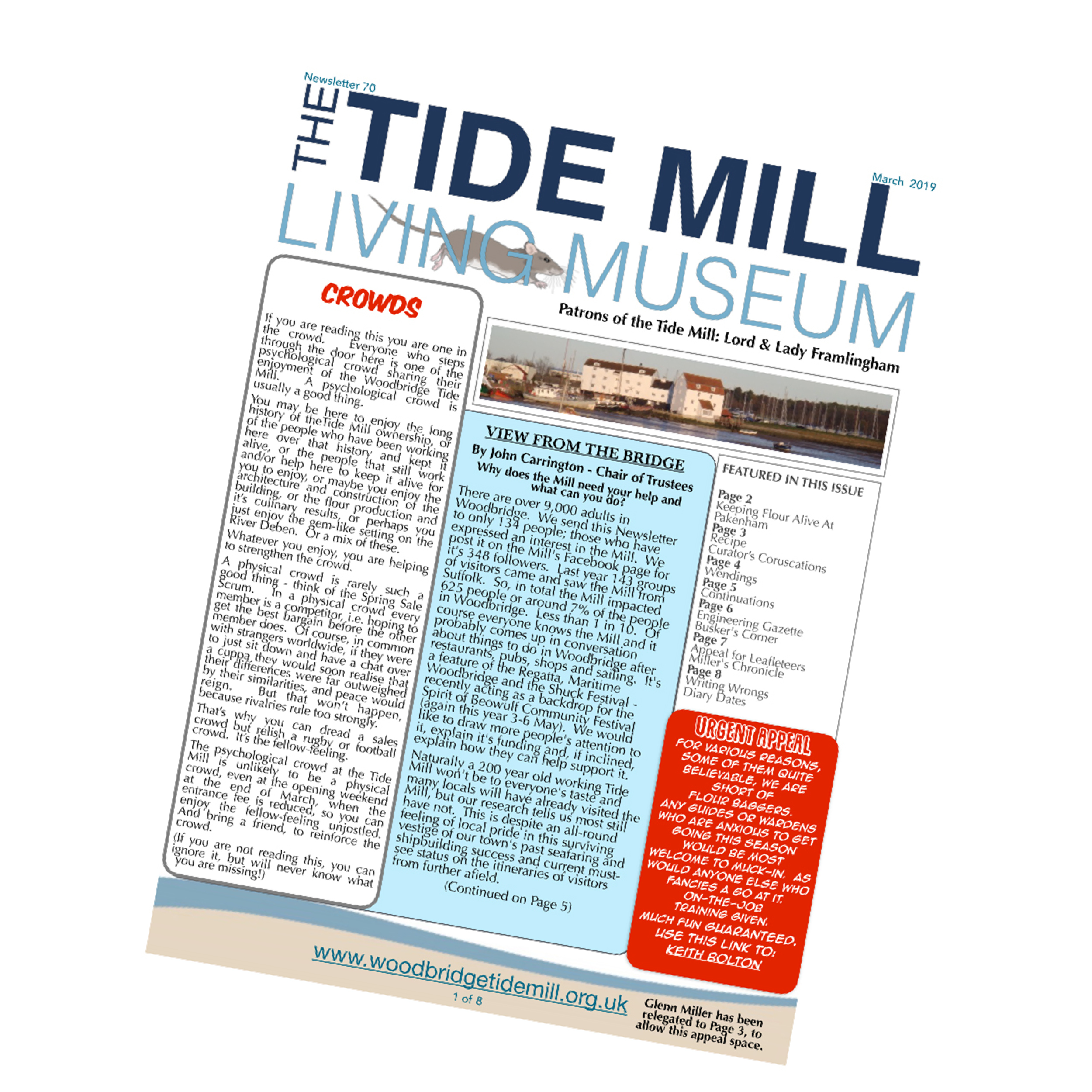 March 2019 Tide Mill Newsletter Cover
