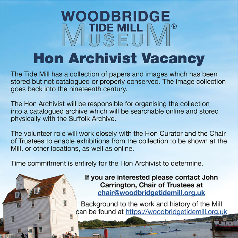 Woodbridge Tide Mill Hon Archivist Vacancy